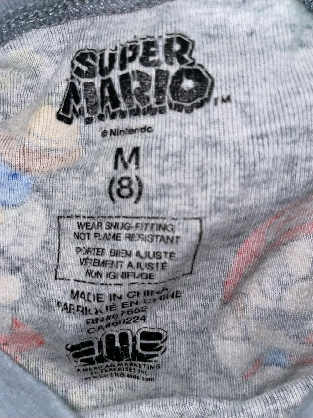 Super Mario Gray Kids Pajama Set - Short Sleeve Top & Pants